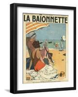 Beach Watchers-Georges Leonnec-Framed Art Print