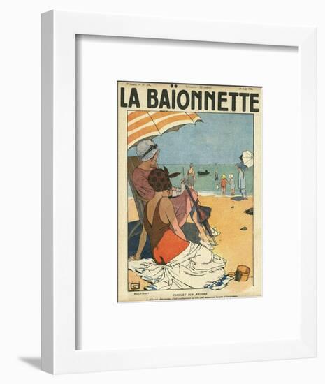 Beach Watchers-Georges Leonnec-Framed Art Print