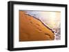 Beach, Wave And Footsteps At Sunset Time-Hydromet-Framed Photographic Print