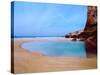 Beach with a Lighthouse in the Background, Pointe Du Toulinguet, Crozon, Finistere, Brittany-null-Stretched Canvas