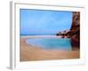 Beach with a Lighthouse in the Background, Pointe Du Toulinguet, Crozon, Finistere, Brittany-null-Framed Photographic Print