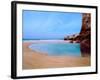 Beach with a Lighthouse in the Background, Pointe Du Toulinguet, Crozon, Finistere, Brittany-null-Framed Photographic Print