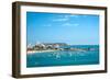 Beach with Apartment Buildings and Yacht Club in Ecuador-xura-Framed Photographic Print