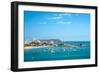 Beach with Apartment Buildings and Yacht Club in Ecuador-xura-Framed Photographic Print