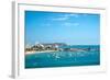 Beach with Apartment Buildings and Yacht Club in Ecuador-xura-Framed Photographic Print