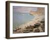 Beach with Boats at Etretat, 1883-Claude Monet-Framed Giclee Print