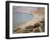 Beach with Boats at Etretat, 1883-Claude Monet-Framed Giclee Print