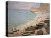 Beach with Boats at Etretat, 1883-Claude Monet-Stretched Canvas