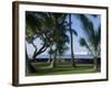 Beach with Cruise Ship off Shore, Kailua-Kona, Island of Hawaii (Big Island), USA-Ethel Davies-Framed Photographic Print