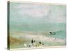 Beach with Figures and a Jetty. C.1830-J. M. W. Turner-Stretched Canvas