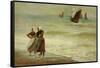 Beach with Figures-Philip Richard Morris-Framed Stretched Canvas