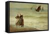 Beach with Figures-Philip Richard Morris-Framed Stretched Canvas