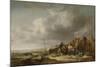 Beach with Fishermen-Simon de Vlieger-Mounted Art Print