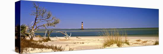 Beach with Lighthouse in the Background, Morris Island Lighthouse, Morris Island, South Carolina-null-Stretched Canvas