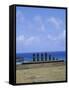 Beach with Nau Nau, Easter Island, Pacific Ocean, Chile, South America-Geoff Renner-Framed Stretched Canvas