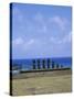 Beach with Nau Nau, Easter Island, Pacific Ocean, Chile, South America-Geoff Renner-Stretched Canvas
