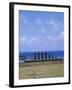 Beach with Nau Nau, Easter Island, Pacific Ocean, Chile, South America-Geoff Renner-Framed Photographic Print