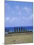 Beach with Nau Nau, Easter Island, Pacific Ocean, Chile, South America-Geoff Renner-Mounted Photographic Print
