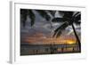 Beach with Palm Trees at Sunset, Boracay Island, Aklan Province, Philippines-Keren Su-Framed Photographic Print