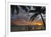 Beach with Palm Trees at Sunset, Boracay Island, Aklan Province, Philippines-Keren Su-Framed Photographic Print