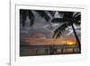 Beach with Palm Trees at Sunset, Boracay Island, Aklan Province, Philippines-Keren Su-Framed Photographic Print