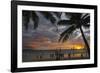 Beach with Palm Trees at Sunset, Boracay Island, Aklan Province, Philippines-Keren Su-Framed Photographic Print