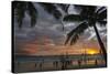 Beach with Palm Trees at Sunset, Boracay Island, Aklan Province, Philippines-Keren Su-Stretched Canvas