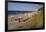 Beach with Roofed Wicker Beach Chairs, Zempin, Usedom, Mecklenburg-Western Pomerania, Germany-null-Framed Art Print