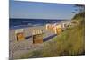 Beach with Roofed Wicker Beach Chairs, Zempin, Usedom, Mecklenburg-Western Pomerania, Germany-null-Mounted Art Print