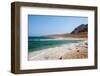 Beach with salt crystalized formation and turquoise water, The Dead Sea, Jordan, Middle East-Francesco Fanti-Framed Photographic Print