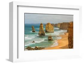 Beach with Sandbanks Cliffs-null-Framed Art Print