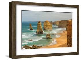 Beach with Sandbanks Cliffs-null-Framed Art Print