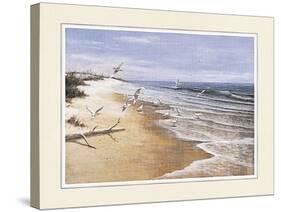 Beach with Seagulla-unknown Chiu-Stretched Canvas