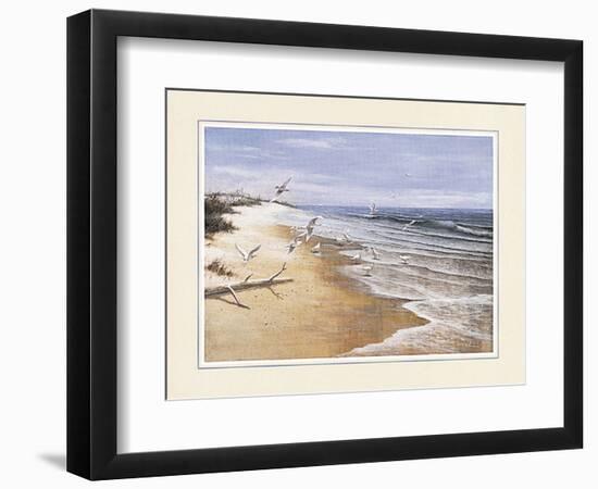 Beach with Seagulla-unknown Chiu-Framed Art Print