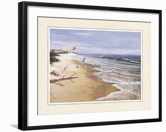 Beach with Seagulla-unknown Chiu-Framed Art Print