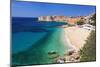 Beach with the Old Town of Dubrovnik, Dalmatia, Croatia-null-Mounted Art Print