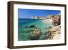 Beach with the Old Town of Dubrovnik, Dalmatia, Croatia-null-Framed Art Print