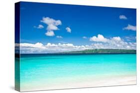 Beach with Turquoise Water and White Sand-pashapixel-Stretched Canvas