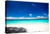 Beach with Turquoise Water and White Sand-pashapixel-Stretched Canvas