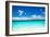 Beach with Turquoise Water and White Sand-pashapixel-Framed Photographic Print