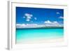 Beach with Turquoise Water and White Sand-pashapixel-Framed Photographic Print