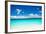 Beach with Turquoise Water and White Sand-pashapixel-Framed Photographic Print