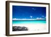 Beach with Turquoise Water and White Sand-pashapixel-Framed Photographic Print