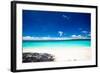 Beach with Turquoise Water and White Sand-pashapixel-Framed Photographic Print