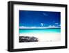 Beach with Turquoise Water and White Sand-pashapixel-Framed Photographic Print