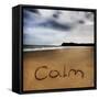 Beach Writing Calm-Tom Quartermaine-Framed Stretched Canvas