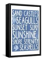 Beach Writing-Lauren Gibbons-Framed Stretched Canvas