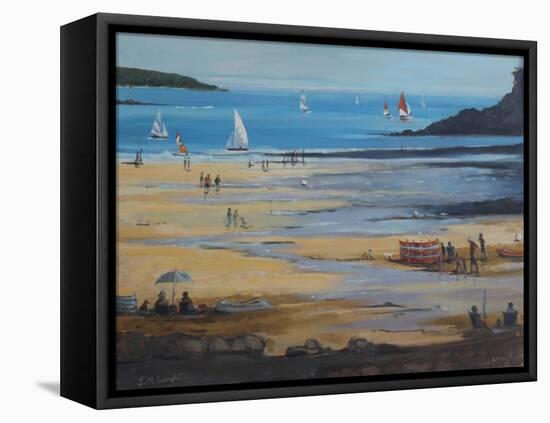 Beach-Jennifer Wright-Framed Stretched Canvas