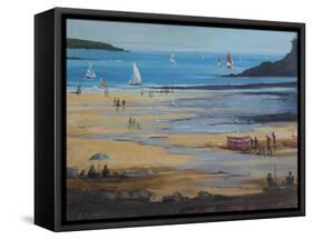 Beach-Jennifer Wright-Framed Stretched Canvas