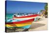 Beachboats Isla Mujeres Mexico-null-Stretched Canvas